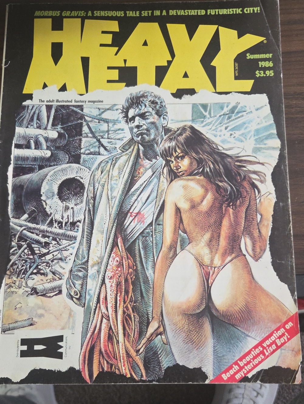 Heavy Metal Magazine - Yellow Cover Illustrated Fantasy Art Summer 1986 Drunna